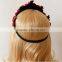 Fabric red rose queen hairband,star crown dancing hair hoop,bride wedding party hair decoration