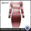 MGOO Wholesale Custom Made OEM/ODM Women Bandage Dress Long Sleeves Spandex Thick Stripe Knee Length Vestidos H234