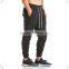 Fashion Design Black Flatlock Joggers Tapered Jogger Pants Slim Fit Men's Joggers with Zipper Pockets