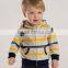Customized kids zipper classic stripes cotton hoodies