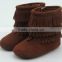 Three layers handmade lovely soft sole moccasins baby boots