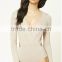 Shandao OEM Custom Brand Women Long Sleeve Plain Color Backless Blank Bodysuit