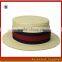 Unisex economy paper straw sailor hat cheap fashion boater hat with brim bowknot