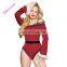 2017 New Arrival Sexy Red Velvet Santa Teddy Christmas Costume