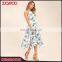 New design halter neck off shoulder casual dress floral print one piece woman dress