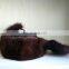 Musquash LEIFENG round fur hat with cloth or leather top for Russian style