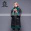 Long Style Green Double Face Sheepskin Fur Leather Jacket For Women