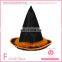 Personalized halloween polyester witch hat feather decorated for halloween favor