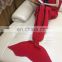 Customized Crochet Mermaid Tail Blanket Children Adult Size Mermaid Tail Blanket for Watching TV Wearable