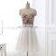 Wholesale Glamorous Applique White Chiffon Short Cocktail Dress LX334