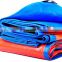 double color blue orange fire resistance durable popular PE tarpaulin in coated fabric