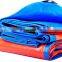 double color blue orange fire resistance durable popular PE tarpaulin in coated fabric