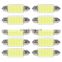 10X 6000K 42MM Festoon White COB LED Map/Dome Interior Lights Bulbs 578 211-2