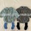Toddler Baby Set Wholesale 2020 Fashion Baby Boys Girls 2 Pcs Set Plaid Blouses + Short Kids Suits 70-100cm