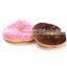 Donut shaped pet toy plush stuffed squeaky eco dog donut toy