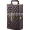 Custom Double Bottle Leather Wine Boxes,Leather Packaging