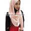 Popular hot sale long islamic scarf south korean satin silk smooth muslim headscarf