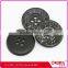High end 4 holes black plastic lady's suit button with crack finish