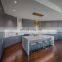 Marble Texture Waterfall Design Island Modern Kitchen
