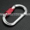 JRSGS Wholesale 25KN Outdoor Customized Aluminum Rock Oval/Round Shaped Auto-lock Climbing Carabiner S7108TN