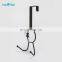 Over door hooks door hangers wood Entryway Bathroom Kitchen hang clothes hat Purse bag hooks chrome plate