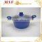 MSF-6659 Various sizes of frypan 18cm to 30cm interior blue marble non stick coating long handle with silicon coating