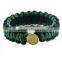 2016 new camping high quality cheap tactical gear 550 paracord survival bracelet with golden button clip