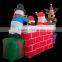 DJ-XT-01 inflatable christmas santa claus emerge chimney lighted decoration