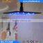 12 Inch Luxurious Bathroom Black Stainless Waterfall LED Light Square Head Shower