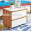 Modern white high glossy and teak veneer pattern night stand