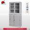 Steel office file cabinet half glass sliding door cupboard