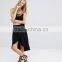 Latest Short Front And Long Back Skirts Wrap Over Frill Midi Skirt
