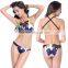 Women FLAG Bandeau Bikini Top Two Piece Push-up Padded Bathing Swimsuit