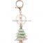 Lover Romantic Creative Birthday Date Xmas Gift Metal Crystal Christmas Tree Keychain/keyrings Promotional