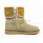 New Arrival Stylish Rivet Strappy Suede Half Boots for Girls