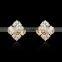 High quality rose gold plated stud earring pure white cubic zircon bridal jewelry