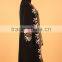 Retro Flowers Embroidered Long Sleeve Black Slim Long European Elegant Women Coat
