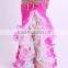 Fushia and white long skirt for bellydance Q5023