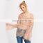 Women Lace Tops Blouse Semi Sheer Pink Lace Tops One Shoulder Sexy Blouse 2017