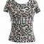 woman daily/casual t-shirt slim fit print pattern short sleeve t shirt for lady