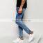 fashion pantlones plain best selling good quality slim jeans