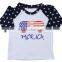 Factory price wholesale fashion boutique boys t-shirts July 4 patriotic style of design