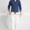Navy Patterned Super skinny Long Sleeve Men Shirt
