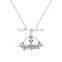 New Fashion Copper Necklace Alien Flying Saucer Antique Silver Message " I WANT TO BELIEVE " Carved 61.0cm long