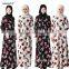 white peach flower muslim dress/ jnja muslim islamic middle east abrabian abaya kaftan dresses/fancy dl islamic muslim dress