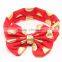 Wholesale girls big bowknot Hair Accessory gold dot cotton headband