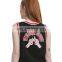 2017 latest sexy black custom 100% cotton short sleeveless crop tops wholesale women