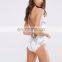 2018 Latest Design Deep Neck Custom Sublimation Print Women Sexy One Piece Swimwear