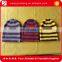 New low price teenagers stripe knitted caps with customize logo