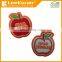 apple shape embroidery patch/badge with custom letters